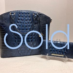 Brahmin Large Duxbury and Ady wallet in Maritime blue.